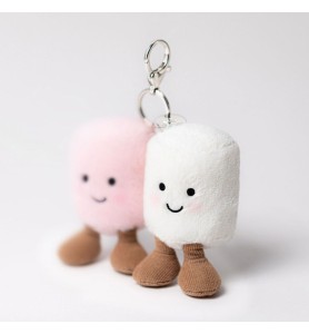 Amuseables Pink and White Marshmallows Bag Charm - Jellycat