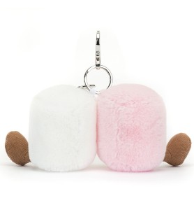 Amuseables Pink and White Marshmallows Bag Charm - Jellycat