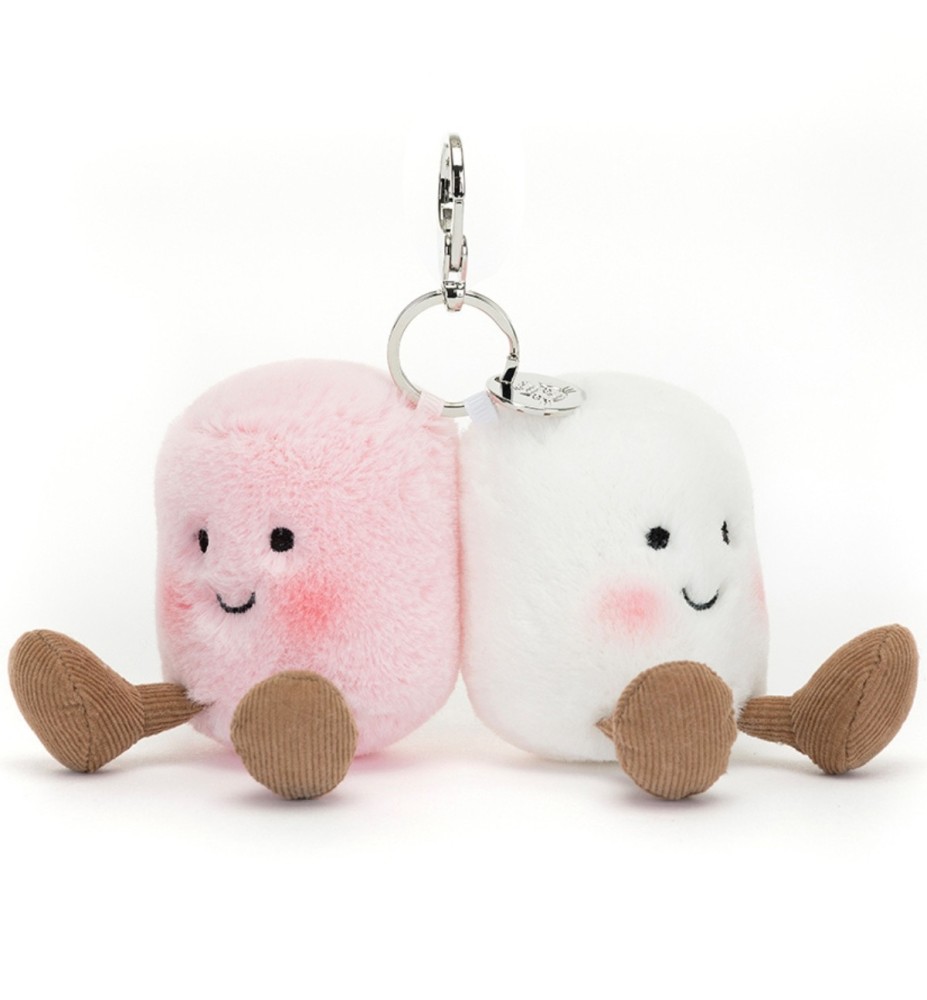 Amuseables Pink and White Marshmallows Bag Charm - Jellycat