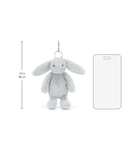 Bashful Silver Bunny Bag Charm - Jellycat