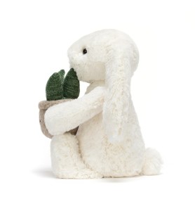 Cream Bunny With Plant - Jellycat