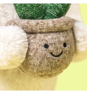 Cream Bunny With Plant - Jellycat