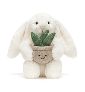 Cream Bunny With Plant - Jellycat