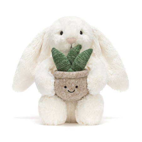 Cream Bunny With Plant - Jellycat