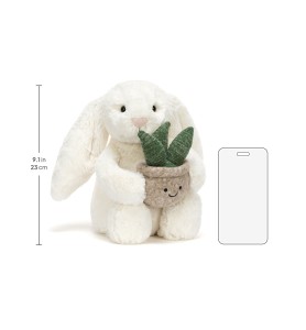 Cream Bunny With Plant - Jellycat