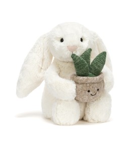 Cream Bunny With Plant - Jellycat